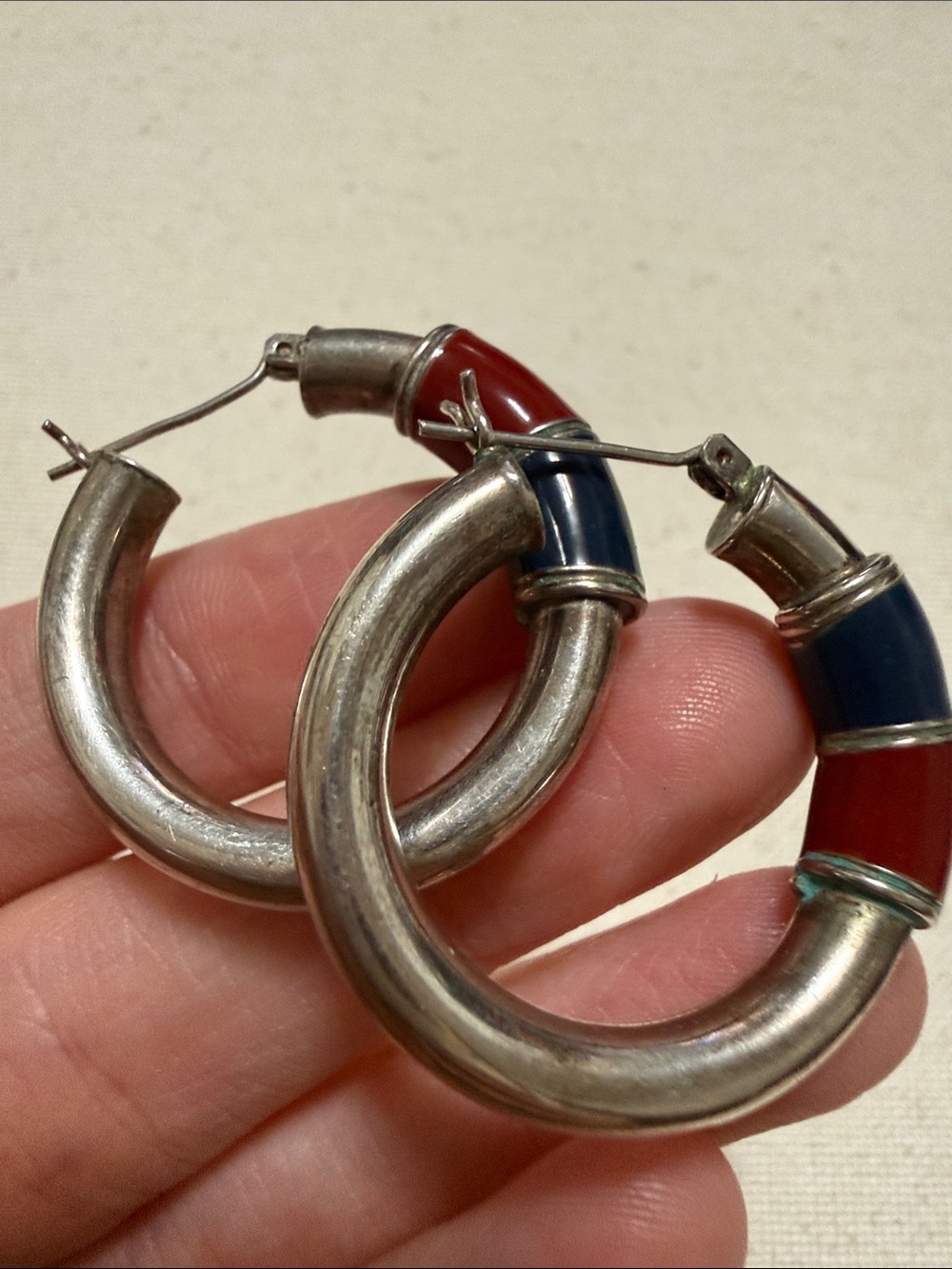 Sterling Silver Native Hoop Earrings